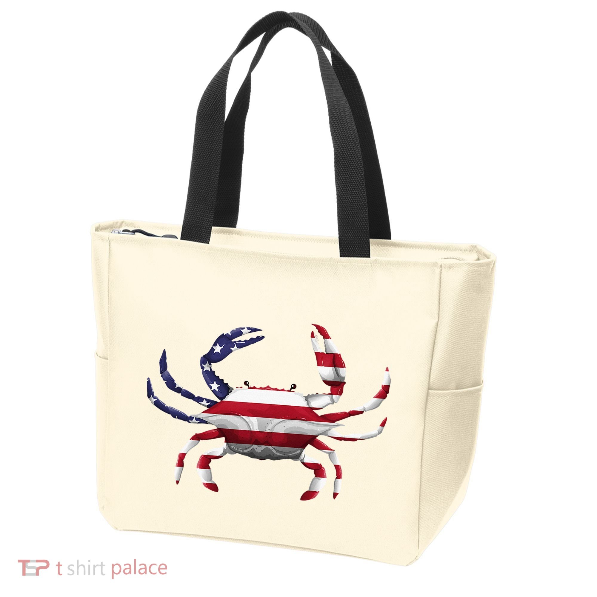 Cool Crab Flag Patriotic Crabbing Tote Bag
