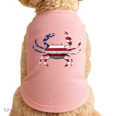 Cool Crab Flag Patriotic Crabbing Doggie Tank