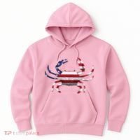 Cool Crab Flag Patriotic Crabbing Hoodie thumb 0