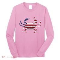 Cool Crab Flag Patriotic Crabbing Long Sleeve Shirt thumb 0
