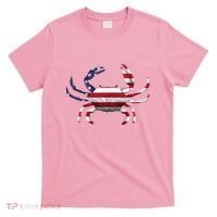 Cool Crab Flag Patriotic Crabbing T-Shirt thumb 0