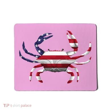 Cool Crab Flag Patriotic Crabbing Mousepad