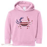 Cool Crab Flag Patriotic Crabbing Toddler Hoodie thumb 0