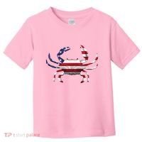 Cool Crab Flag Patriotic Crabbing Toddler T-Shirt thumb 0