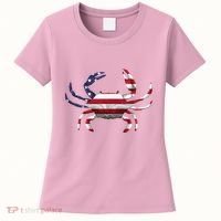 Cool Crab Flag Patriotic Crabbing Women's T-Shirt thumb 0