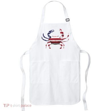 Cool Crab Flag Patriotic Crabbing Apron