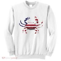 Cool Crab Flag Patriotic Crabbing Sweatshirt thumb 0