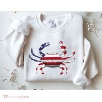 Cool Crab Flag Patriotic Crabbing Sweatshirt thumb 2