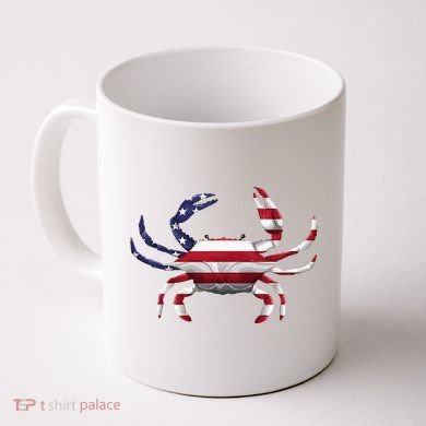 Cool Crab Flag Patriotic Crabbing Coffee Mug