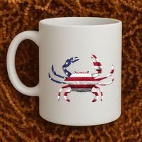 Cool Crab Flag Patriotic Crabbing Coffee Mug thumb 2