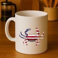 Cool Crab Flag Patriotic Crabbing Coffee Mug thumb 4