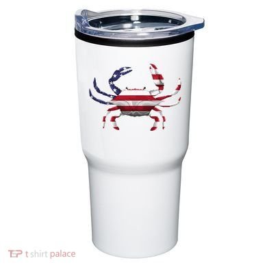 Cool Crab Flag Patriotic Crabbing Tumbler