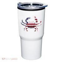 Cool Crab Flag Patriotic Crabbing Tumbler thumb 0