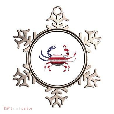 Cool Crab Flag Patriotic Crabbing Ornament