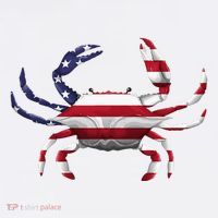 Cool Crab Flag Patriotic Crabbing Ornament thumb 1