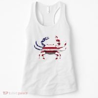 Cool Crab Flag Patriotic Crabbing Women's Tank Top thumb 0