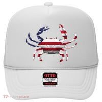 Cool Crab Flag Patriotic Crabbing Hat thumb 0