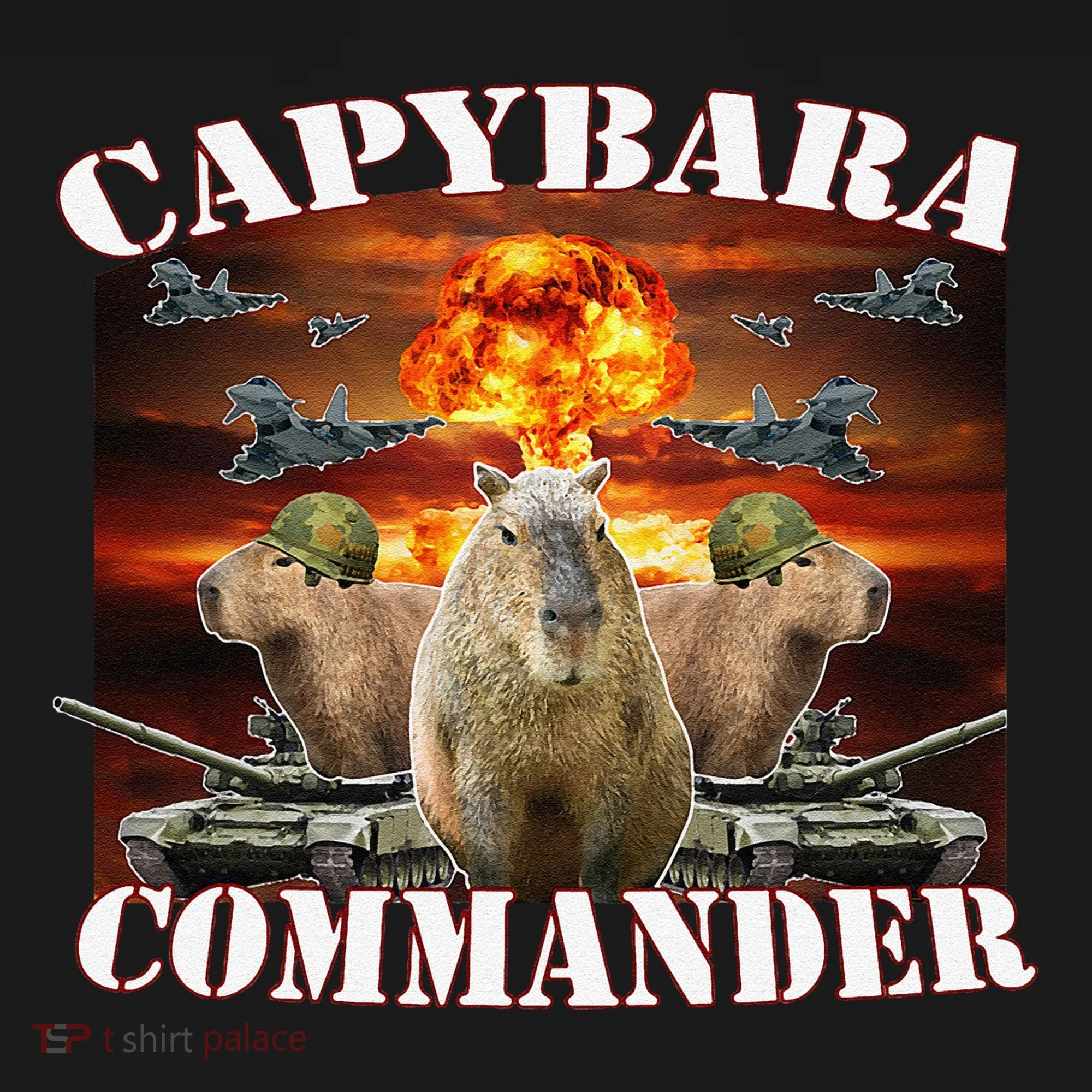 Capybara Commander Funny Capybara Warrior Doggie Tank