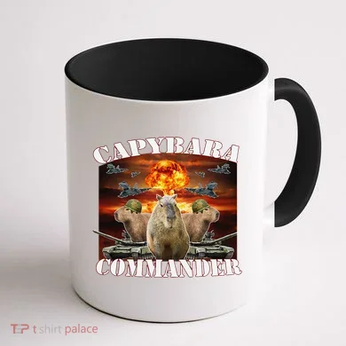Capybara Commander Funny Capybara Warrior Coffee Mug back