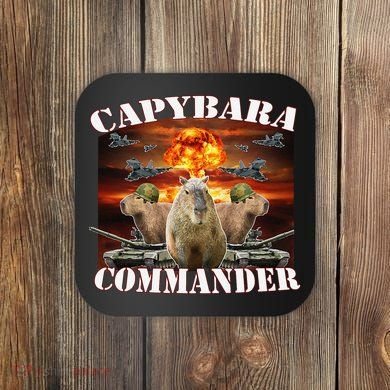 Capybara Commander Funny Capybara Warrior Coaster