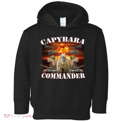 Capybara Commander Funny Capybara Warrior Toddler Hoodie