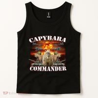 Capybara Commander Funny Capybara Warrior Tank Top thumb 2