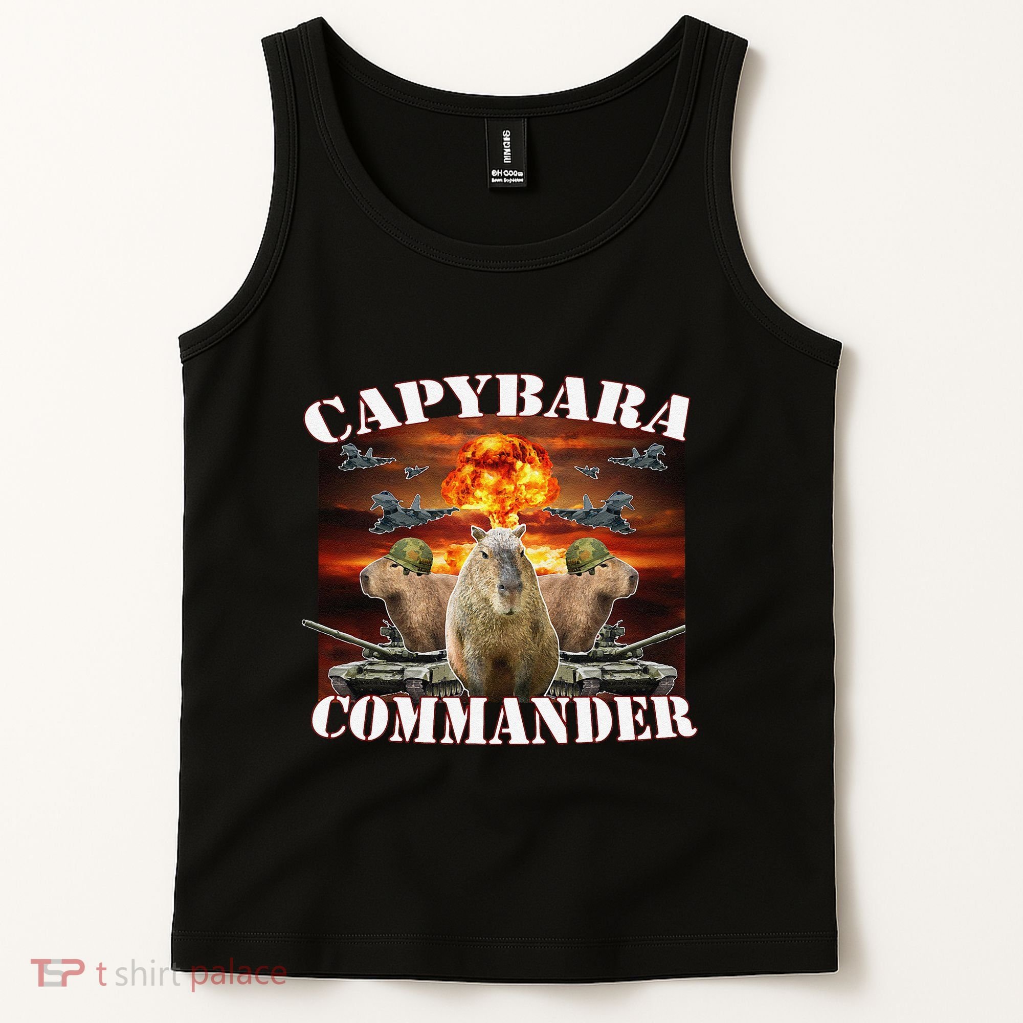 Capybara Commander Funny Capybara Warrior Tank Top