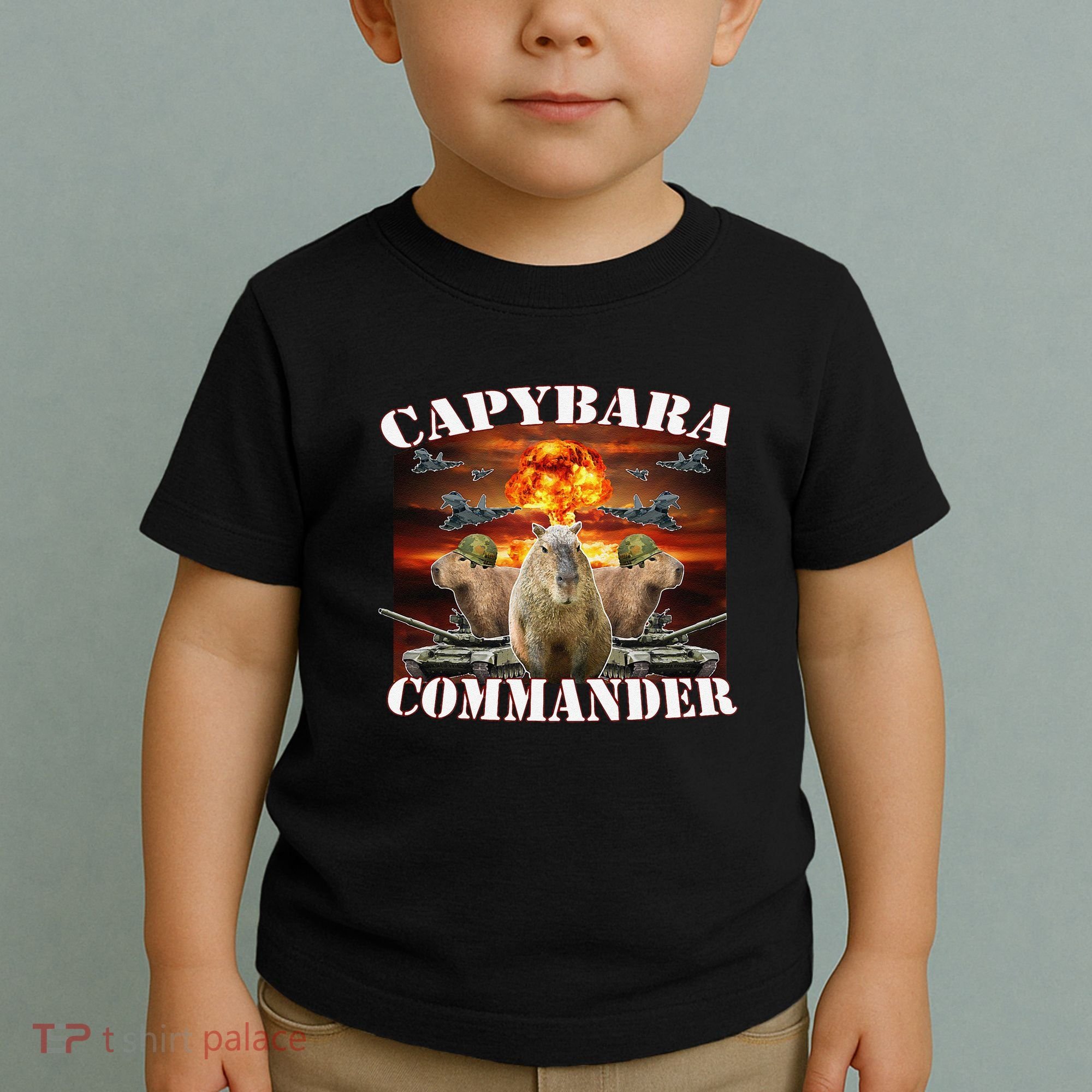 Capybara Commander Funny Capybara Warrior Toddler T-Shirt