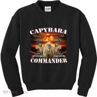 Capybara Commander Funny Capybara Warrior Kids Sweatshirt thumb 0