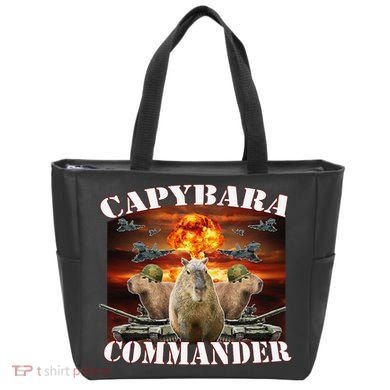 Capybara Commander Funny Capybara Warrior Tote Bag