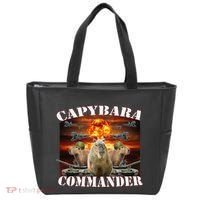 Capybara Commander Funny Capybara Warrior Tote Bag thumb 0