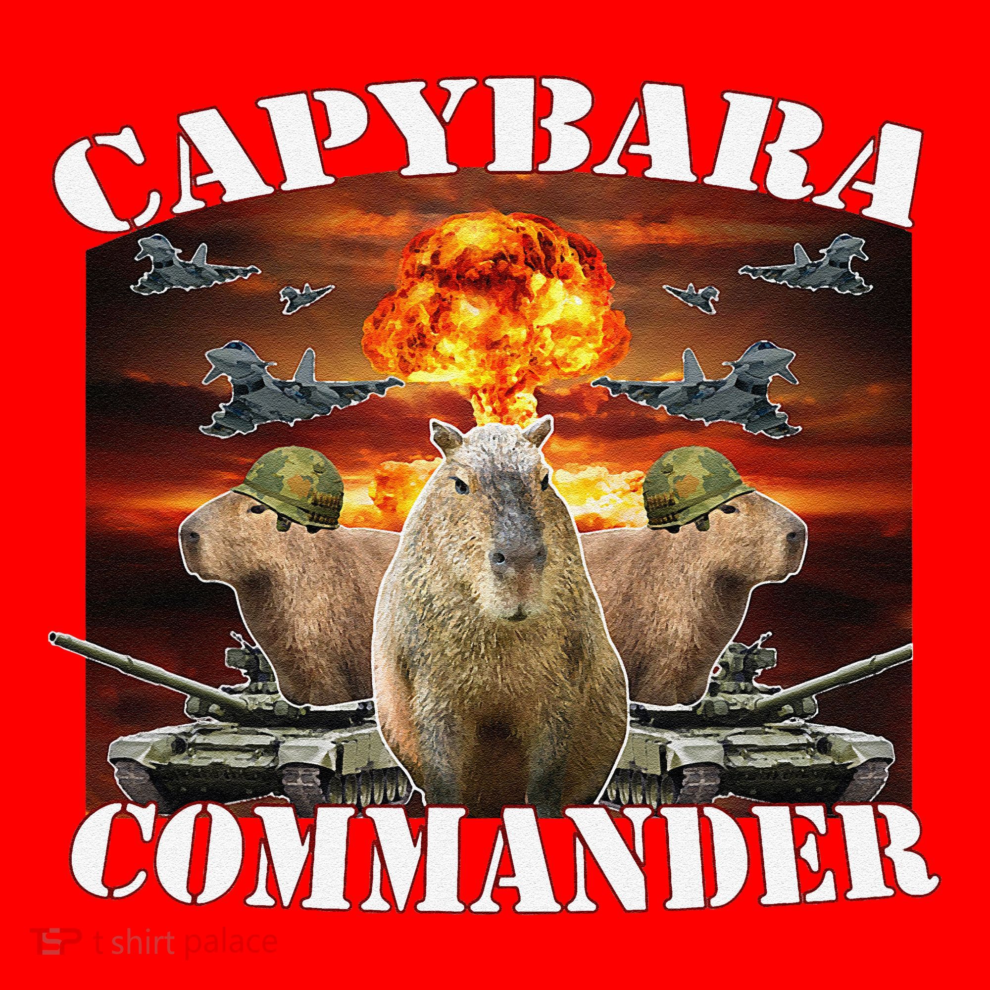 Capybara Commander Funny Capybara Warrior Santa Hat