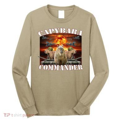 Capybara Commander Funny Capybara Warrior Long Sleeve Shirt