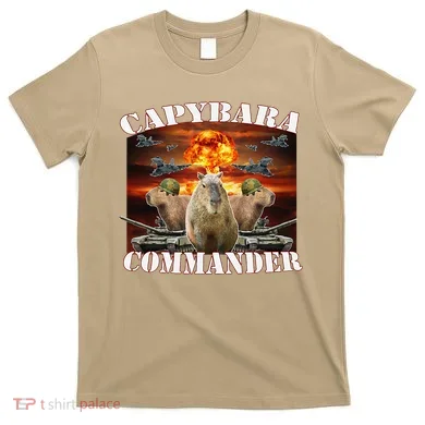 Capybara Commander Funny Capybara Warrior T-Shirt