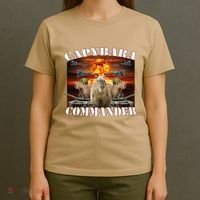 Capybara Commander Funny Capybara Warrior T-Shirt thumb 4