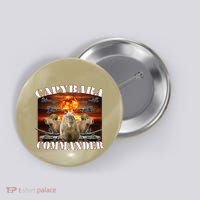 Capybara Commander Funny Capybara Warrior Button thumb 0