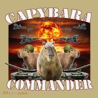 Capybara Commander Funny Capybara Warrior Polo thumb 2