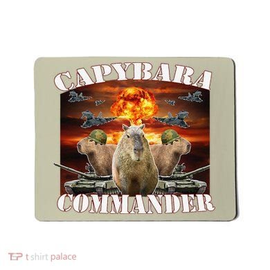 Capybara Commander Funny Capybara Warrior Mousepad