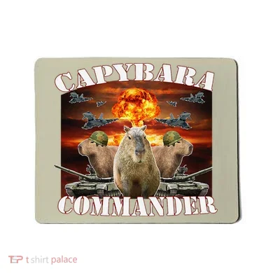 Capybara Commander Funny Capybara Warrior Mousepad