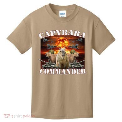 Capybara Commander Funny Capybara Warrior Kids T-Shirt
