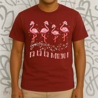 Candy Cane Flamingoes Fa La La Mingo Flamingo Christmas T-Shirt thumb 3