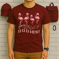 Candy Cane Flamingoes Fa La La Mingo Flamingo Christmas T-Shirt thumb 6