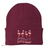 Candy Cane Flamingoes Fa La La Mingo Flamingo Christmas Beanie thumb 0