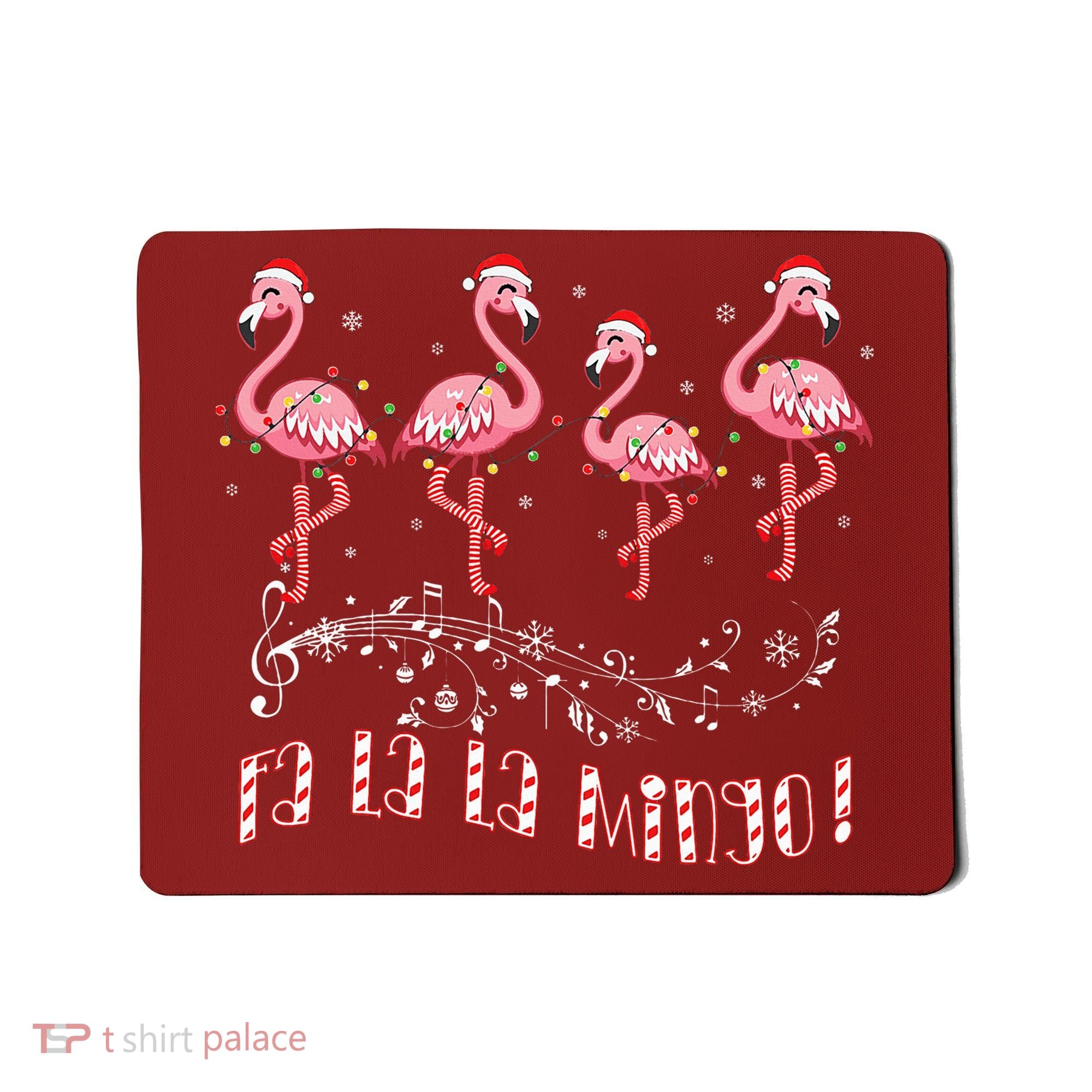 Candy Cane Flamingoes Fa La La Mingo Flamingo Christmas Mousepad