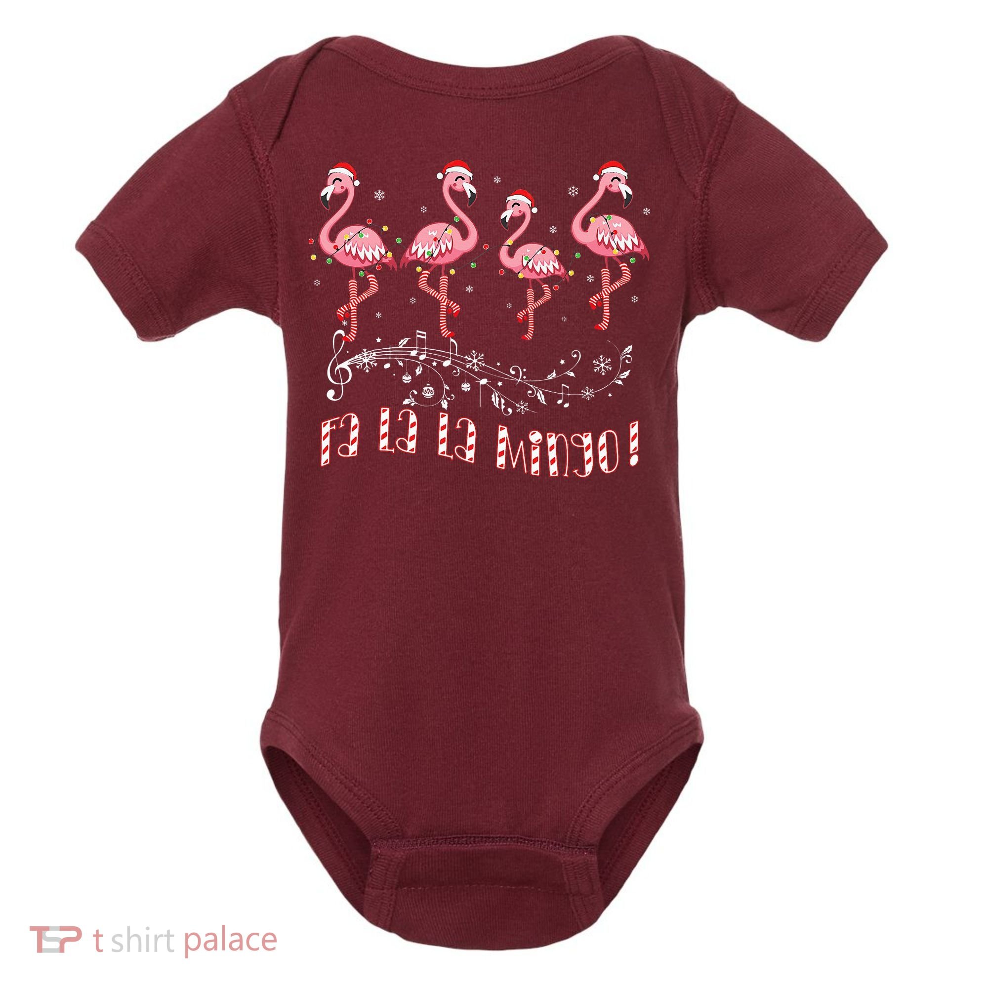 Candy Cane Flamingoes Fa La La Mingo Flamingo Christmas Baby Bodysuit