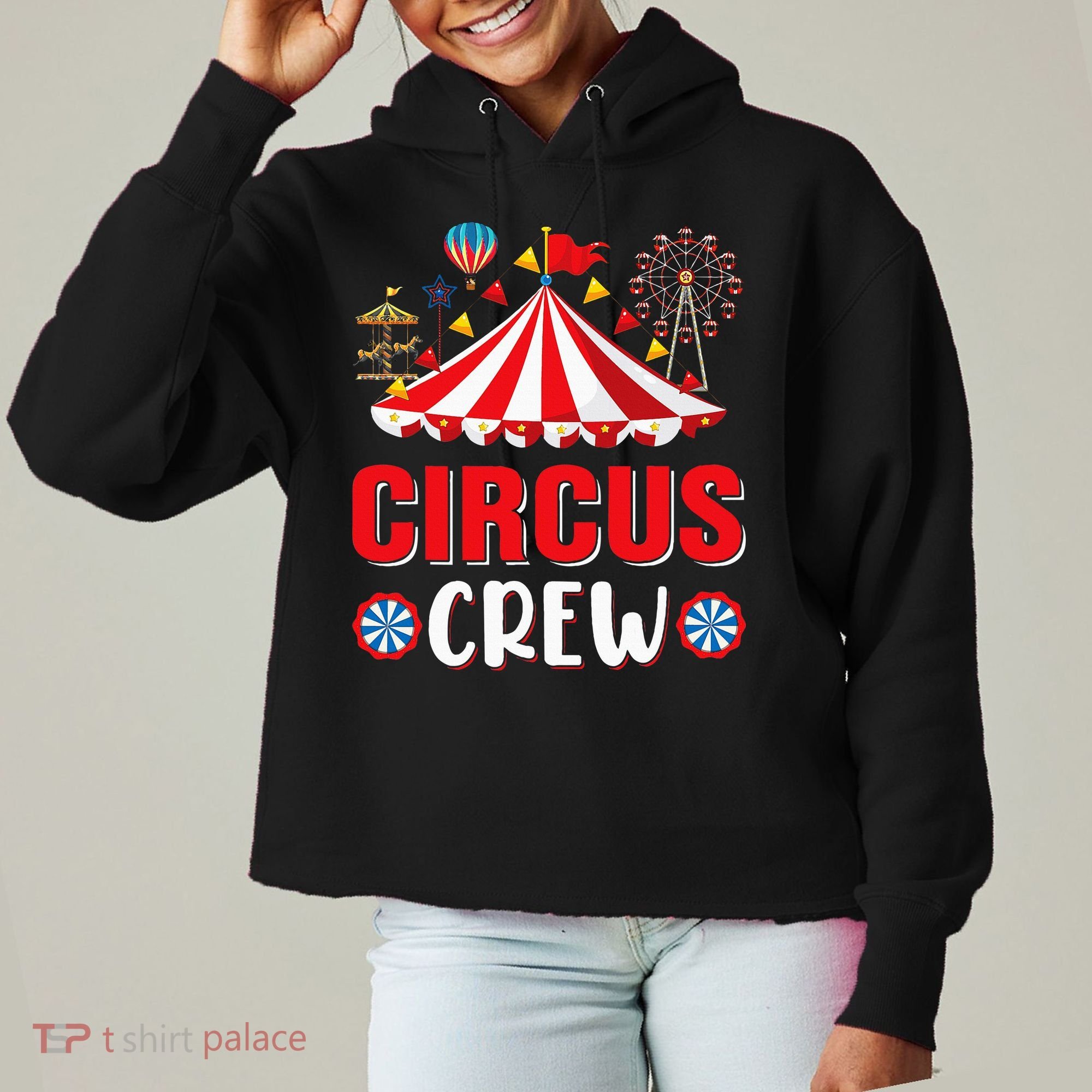 Circus Crew Funny Circus Staff Costume Circus Ladies Heavyweight Boxy Pullover Hoodie