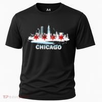 Chicago City Flag Downtown Skyline Chicago Skyline Cooling Performance Crew T-Shirt thumb 0