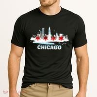 Chicago City Flag Downtown Skyline Chicago Skyline Cooling Performance Crew T-Shirt thumb 2