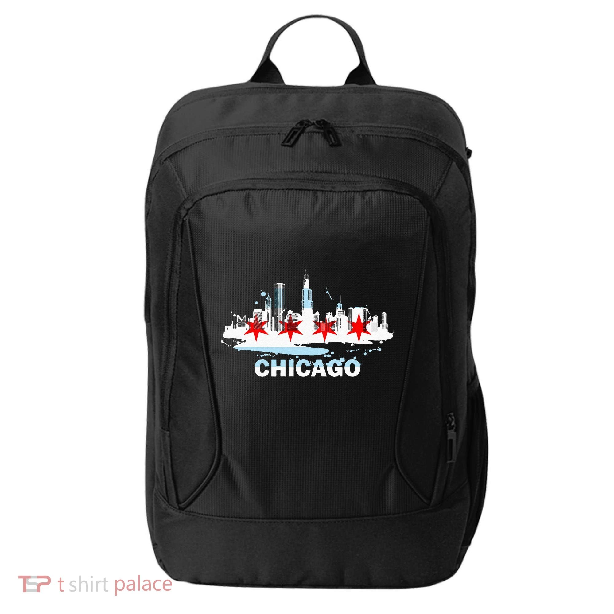 Chicago City Flag Downtown Skyline Chicago Skyline City Backpack