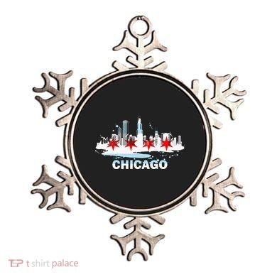 Chicago City Flag Downtown Skyline Chicago Skyline Ornament